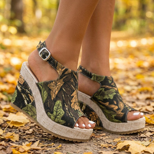 Wenna Faye | Patterned Wedge Slingback Heel