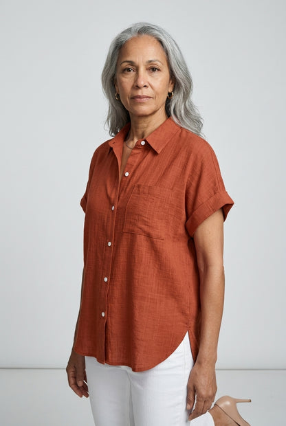 Cosima Giselle | Button-Down Short-Sleeve Shirt