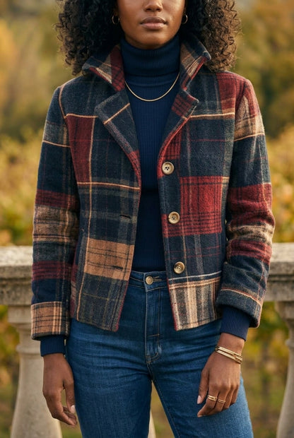 Kaja | Patchwork Plaid Wool-Blend Jacket