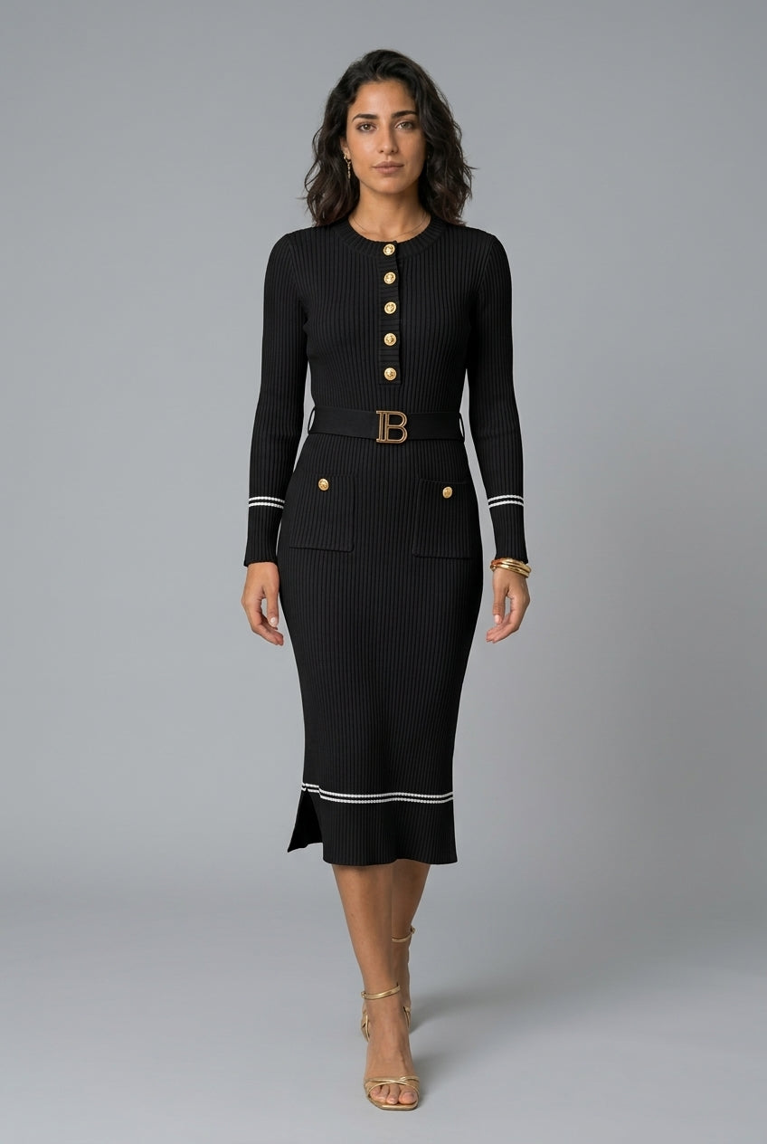 Katja | Knitted Bodycon Midi Dress