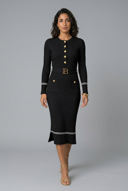 Katja | Knitted Bodycon Midi Dress