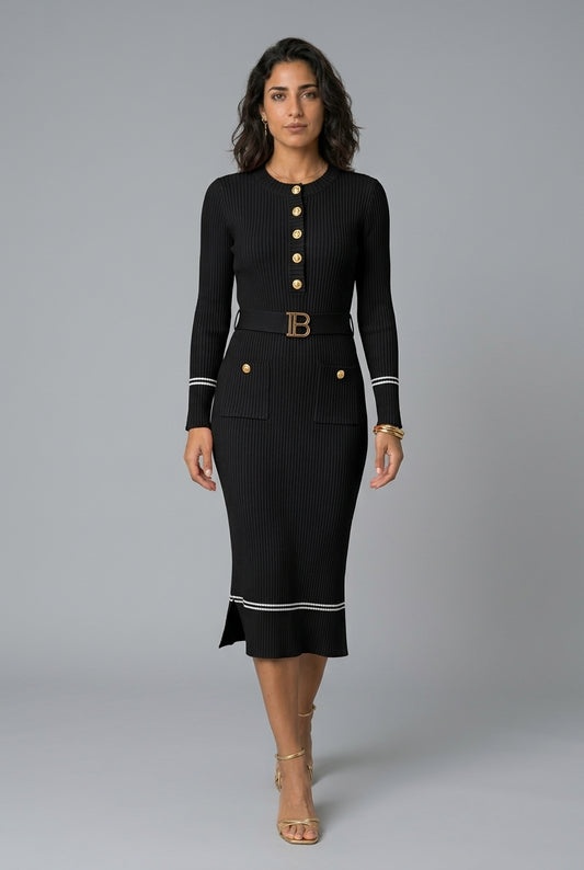 Katja | Knitted Bodycon Midi Dress