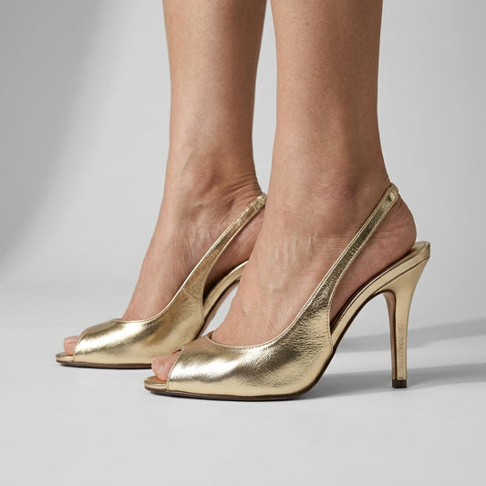 Vega | Stiletto Slingback Peep Toe Court Heel