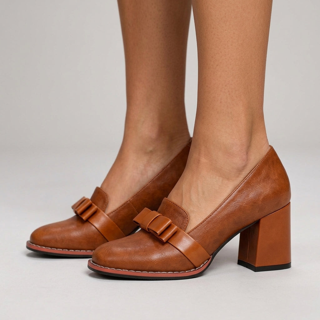Ramona | Bow-Strap Loafer Heel