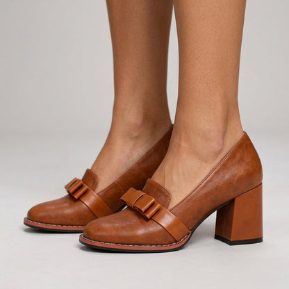 Ramona | Bow-Strap Loafer Heel