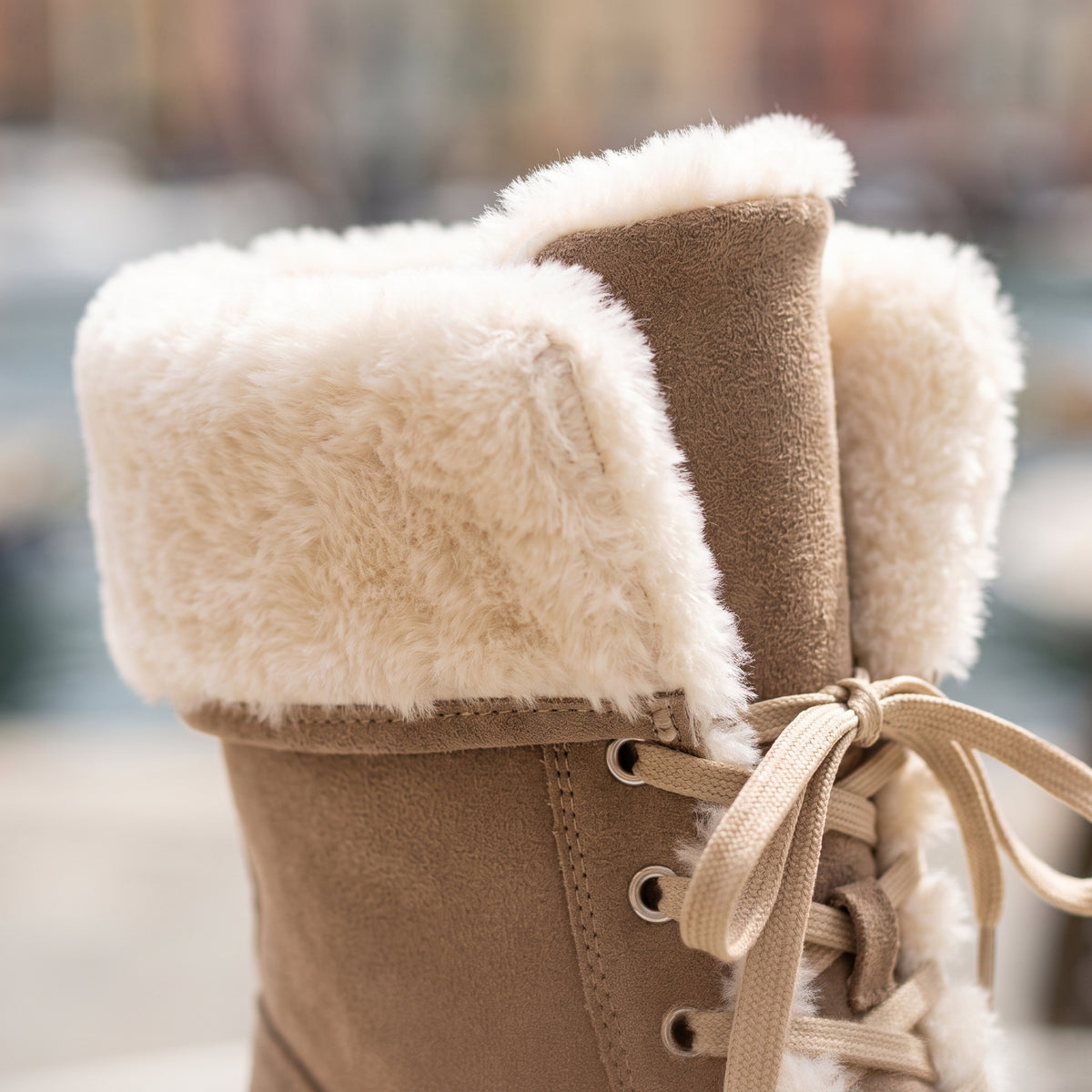 Svina | Suedette Lace-Up Mid-Calf Boot