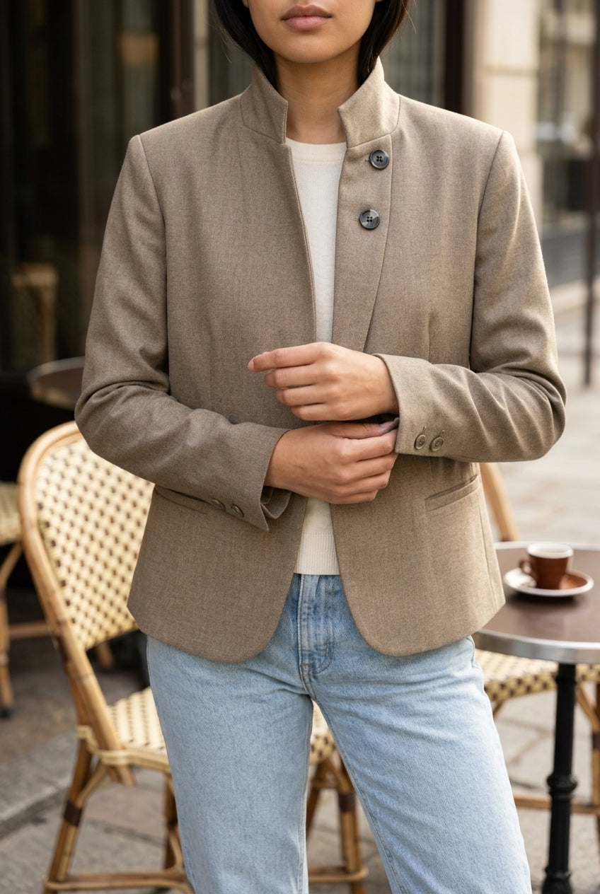 Honora | Stand-Collar Casual Blazer
