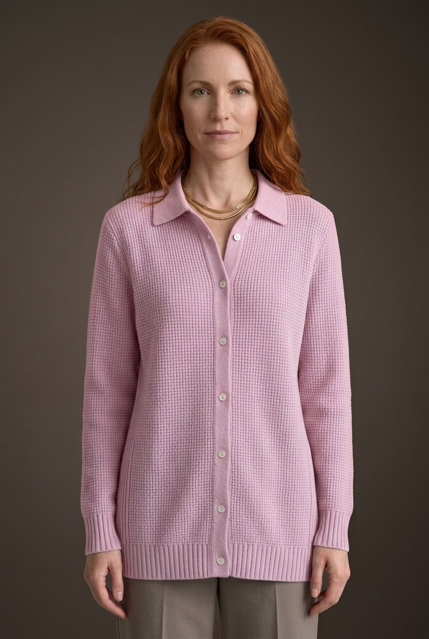 Elegant Longline Knit Cardigan for Women, Button-Front Cozy Soft Cotton, for Work, Casual, Everyday & Layering