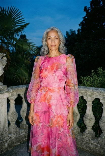 Odetta | Floral Long Sleeve Midi Dress