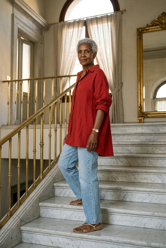 Zephyrine Renata | Oversized Crinkled Button-Down Shirt