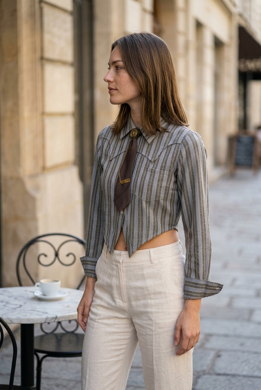 Rhis | Vintage Striped Asymmetrical Shirt