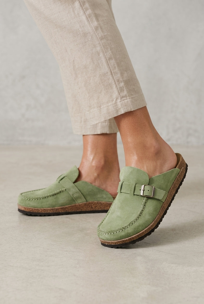 Elegant Low Heel Buckle Loafers for Women, Slip-On Metal Buckle Polished Structured, for Work, Office, Business & Everyd