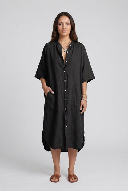 Relaxed Shirt Dress for Women, Lightweight Button-Front Bohemian, for Vacation, Casual Wear, Beach & Everyday