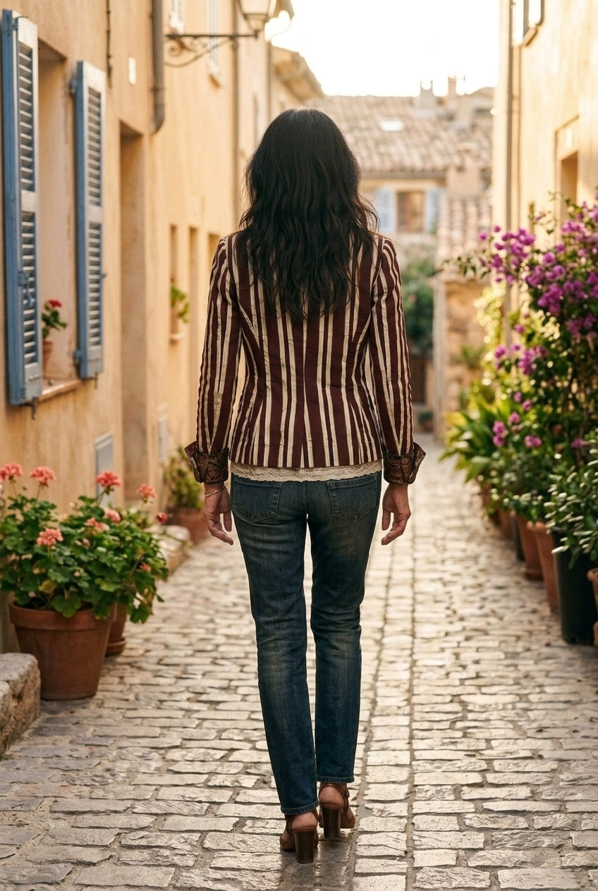 Lauranne | Bohemian Striped Tailored Blazer