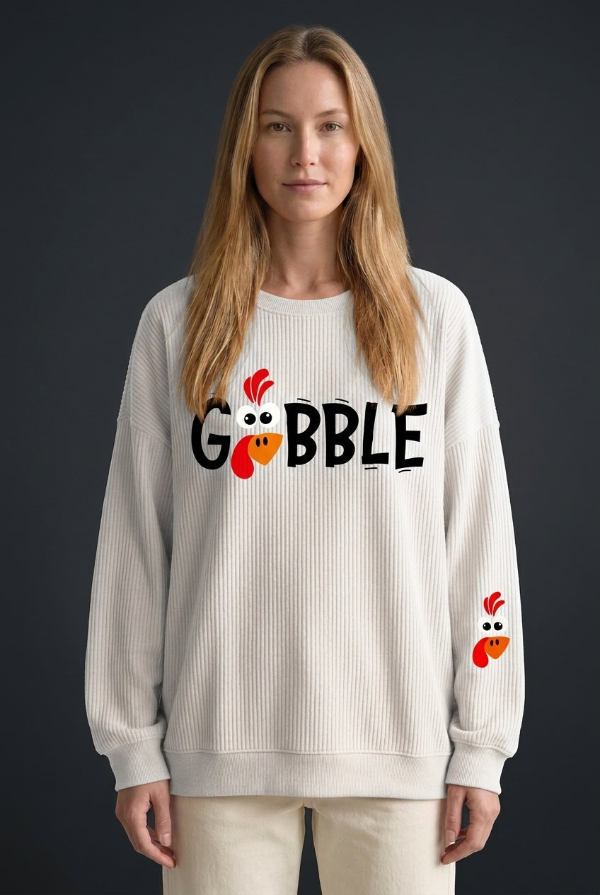 Cozy Thanksgiving Sweatshirt for Women, Soft Relaxed-Fit Graphic Print, for Fall, Holiday Gatherings & Casual Lounging