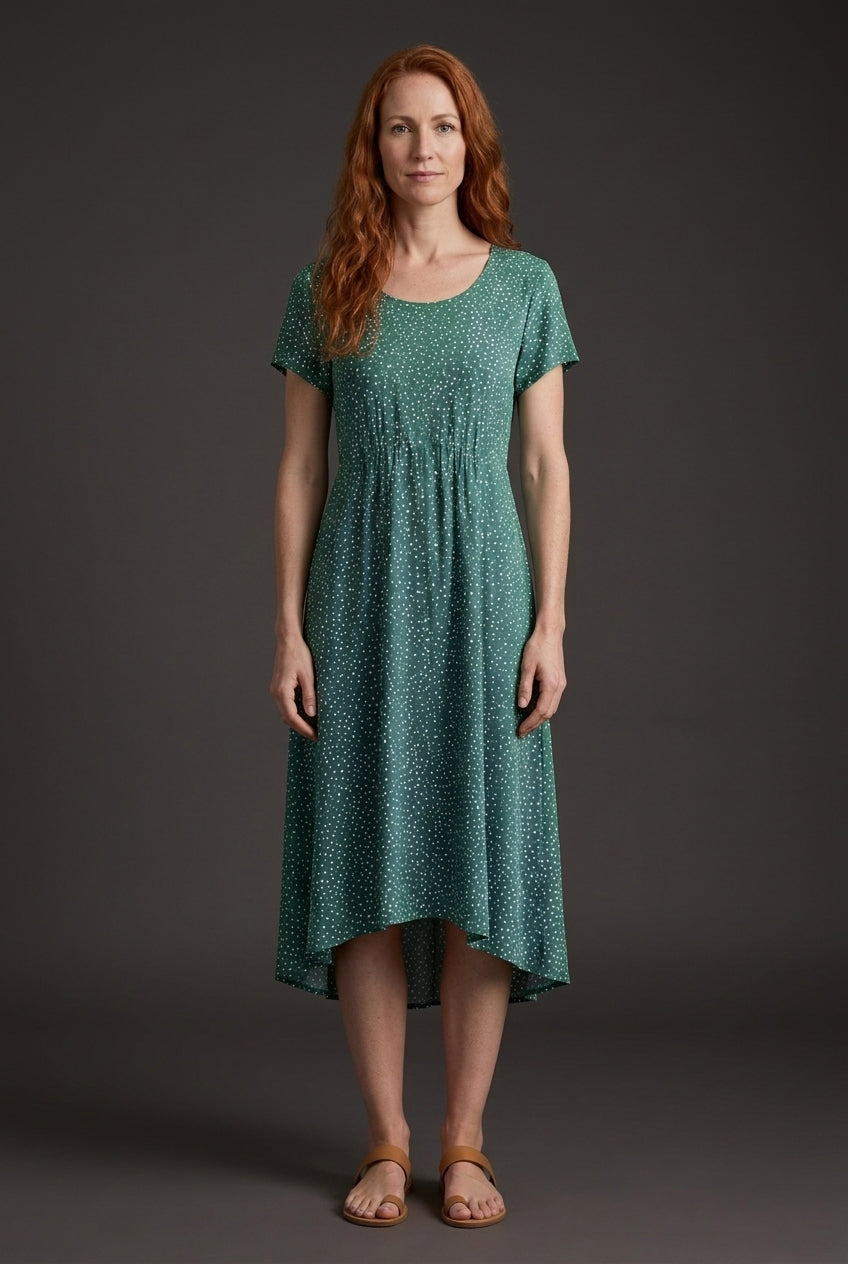 Elegant A-Line Dress for Women, Lightweight Summer Midi with Refined Neckline, for Daytime, Evening & Everyday Wear