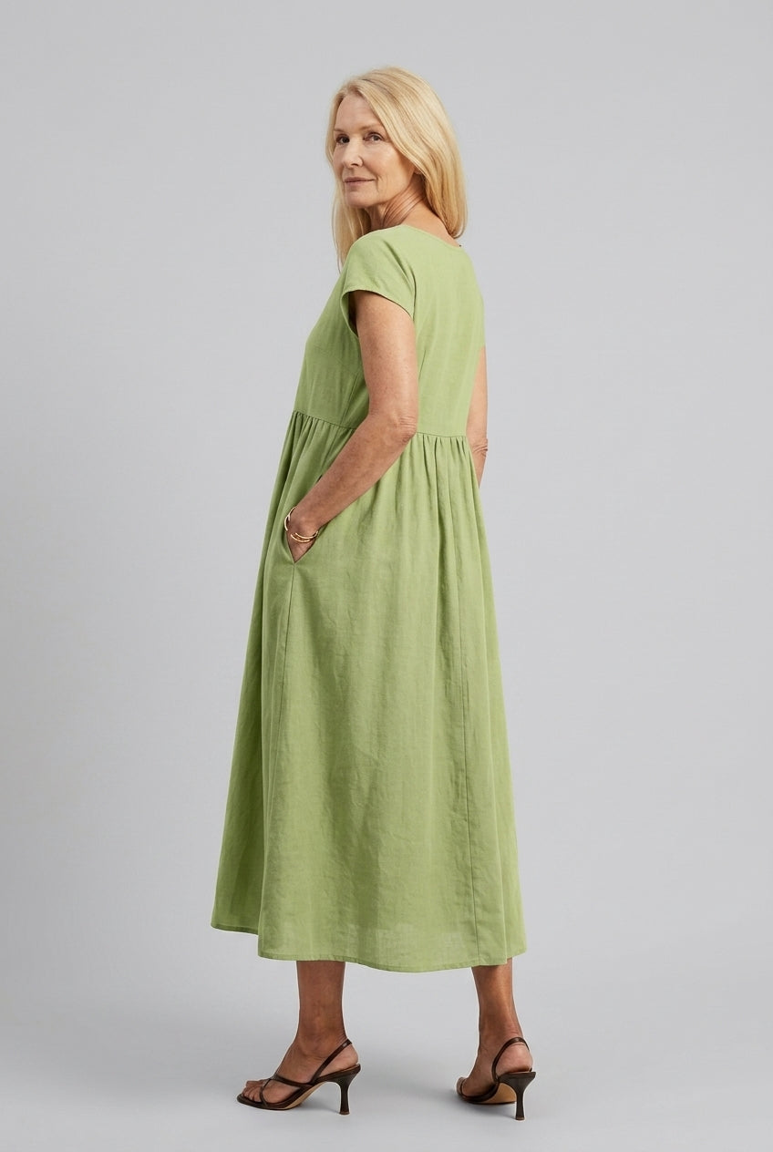 Wanda Sabelle | A-Line Midi Dress with Pockets