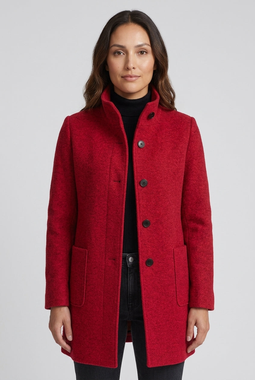 Classic Structured Coat for Women, Tailored Long-Sleeve Soft Warm Elegant, for Work, Office, Everyday & Going Out