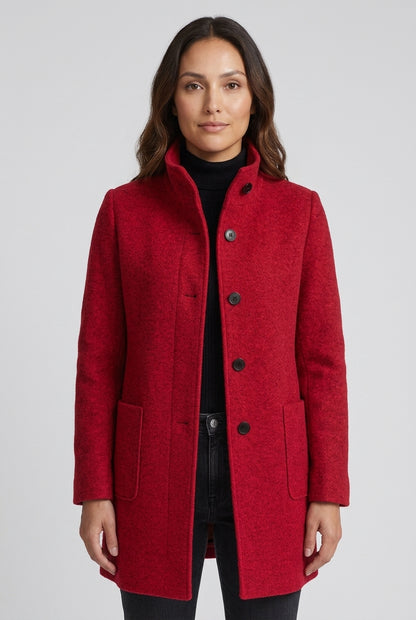 Classic Structured Coat for Women, Tailored Long-Sleeve Soft Warm Elegant, for Work, Office, Everyday & Going Out