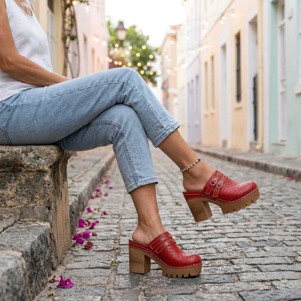 Wrenley Evadne | Quilted Twin-Strap Platform Heels