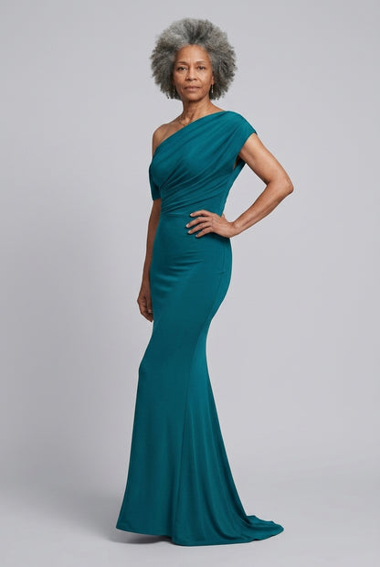 Elegant Off-Shoulder Evening Dress for Women, Bodycon Floor-Length Formal Gown, for Weddings, Galas & Special Events