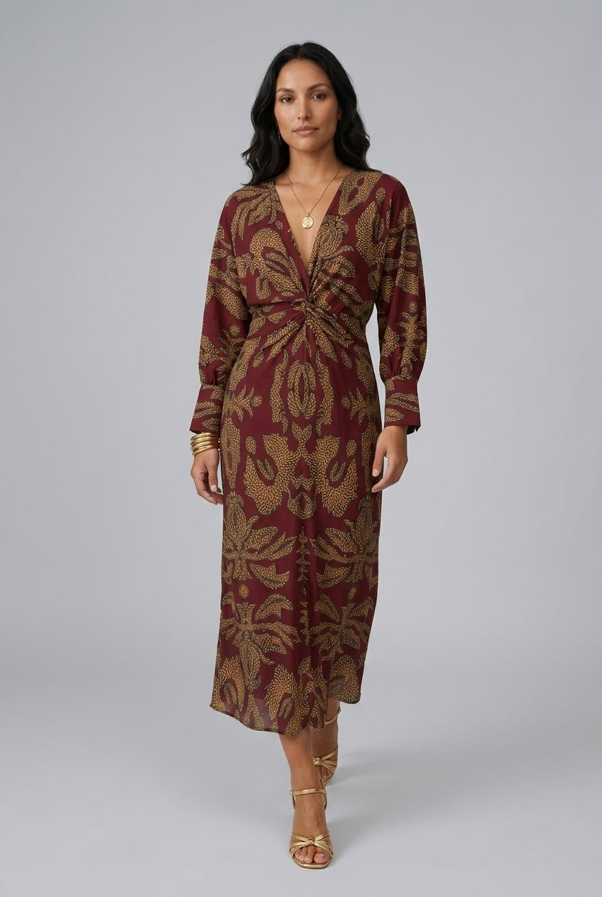 Ingeborg | Long Sleeve A-Line Maxi Dress