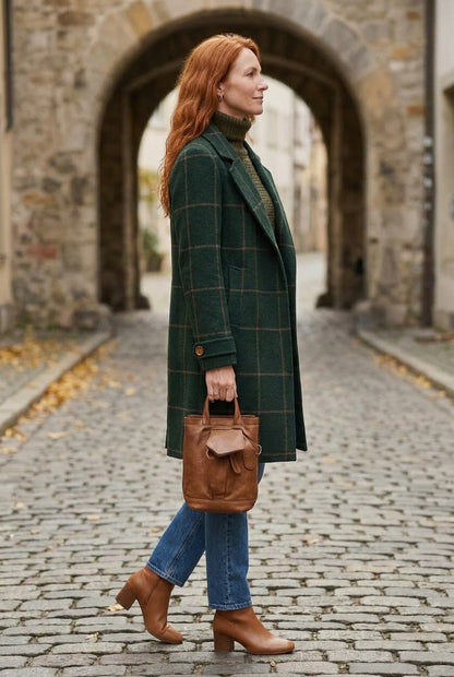 Ove | Plaid Wool-Blend Longline Coat