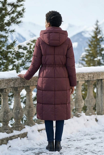 Elina | Hooded Knee-Length Down Puffer Jacket