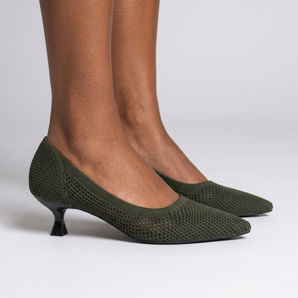 Brontë Arabella | Knit Kitten Heel Pumps