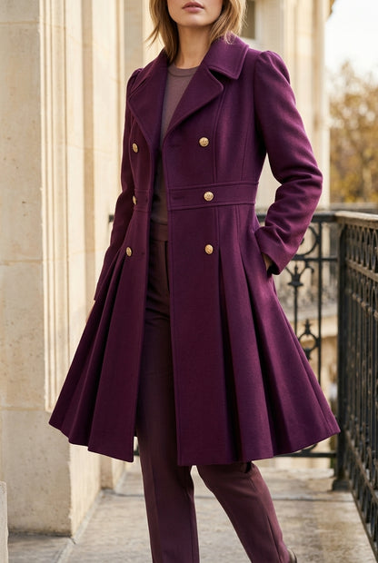 Kia | Double Button Long-Sleeve Coat