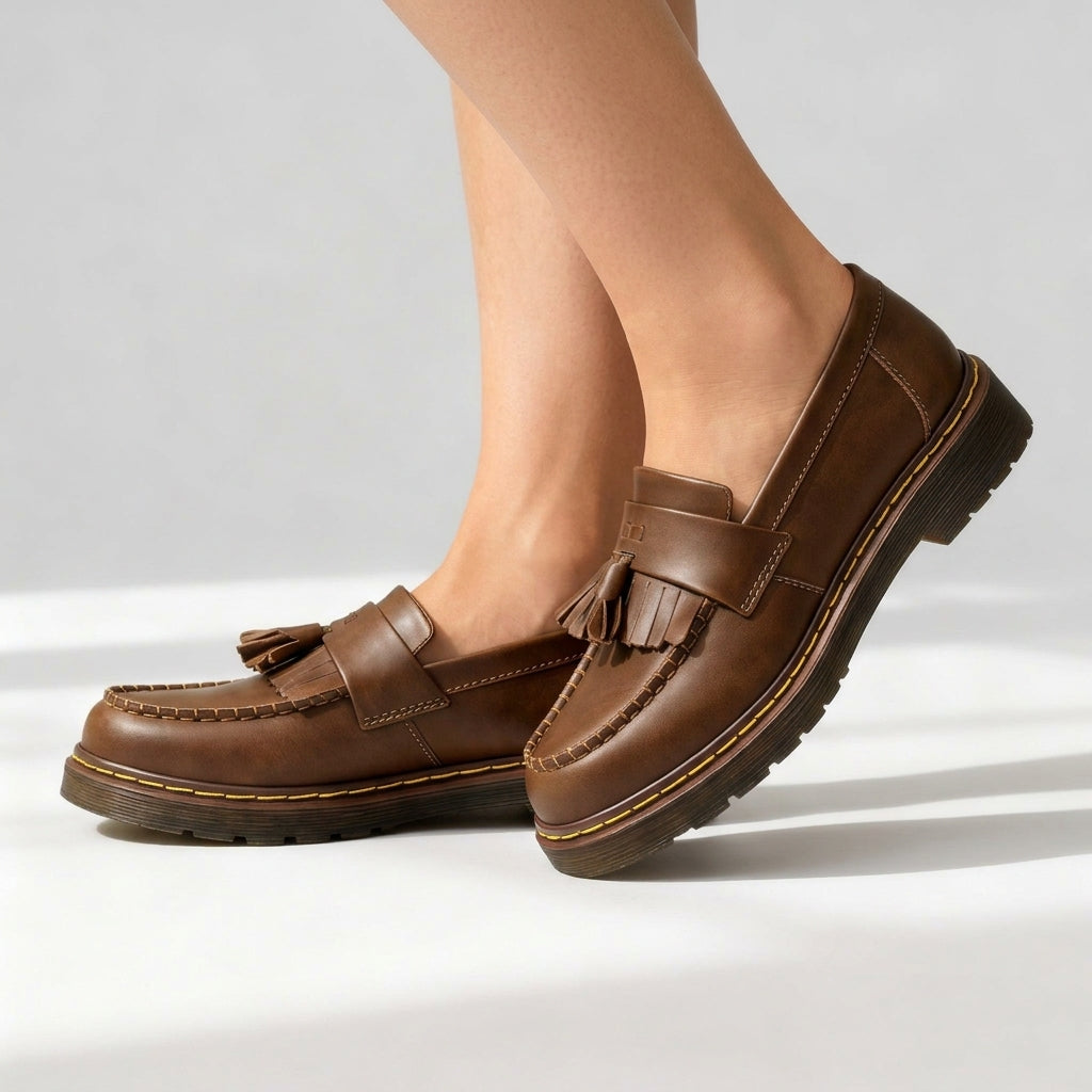 Ophelie | Leather Tassel Loafers