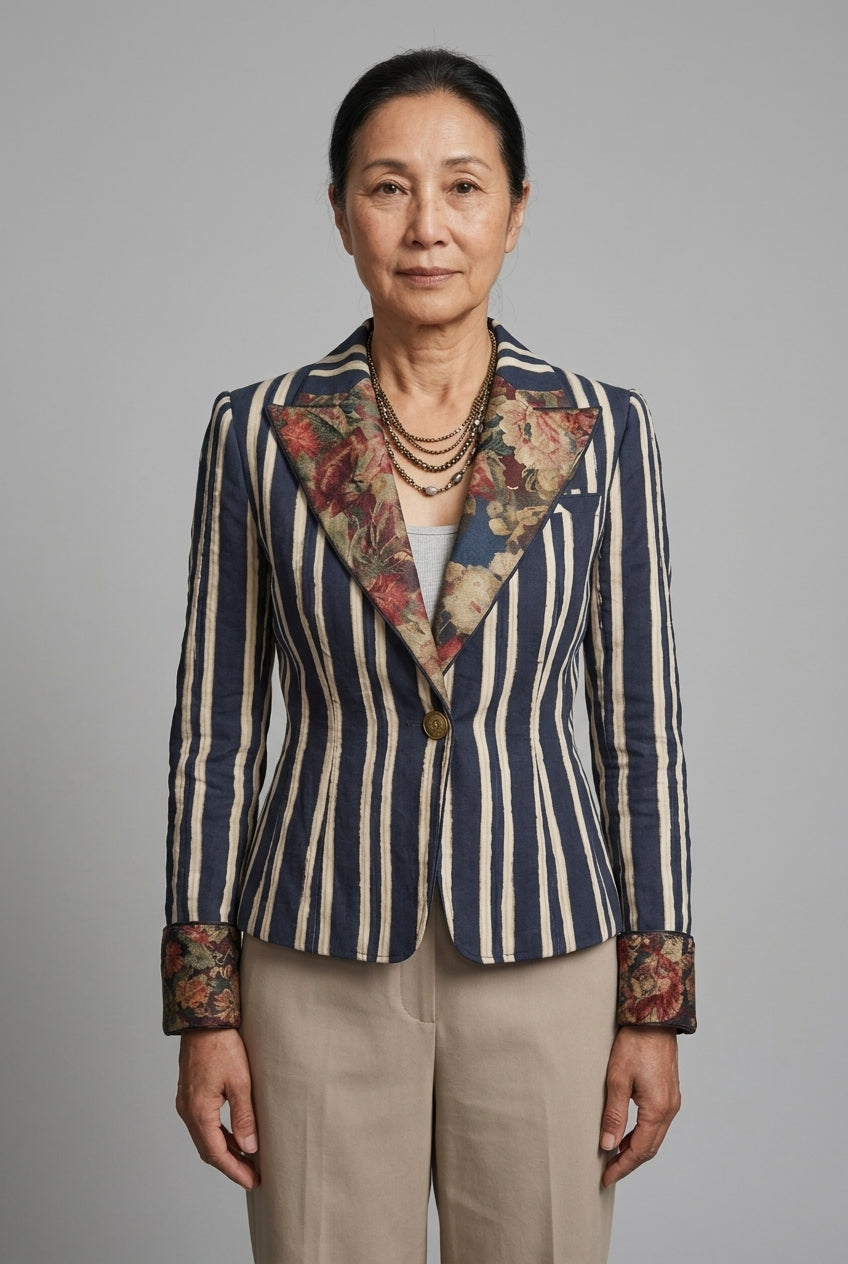 Lauranne | Bohemian Striped Tailored Blazer