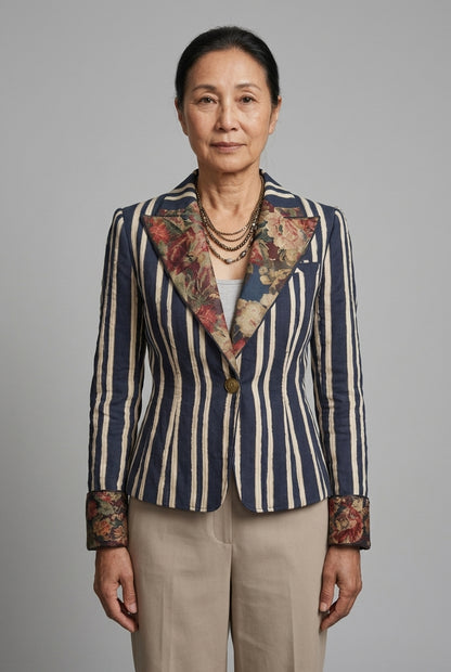 Lauranne | Bohemian Striped Tailored Blazer