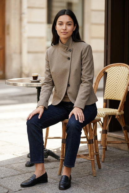 Honora | Stand-Collar Casual Blazer