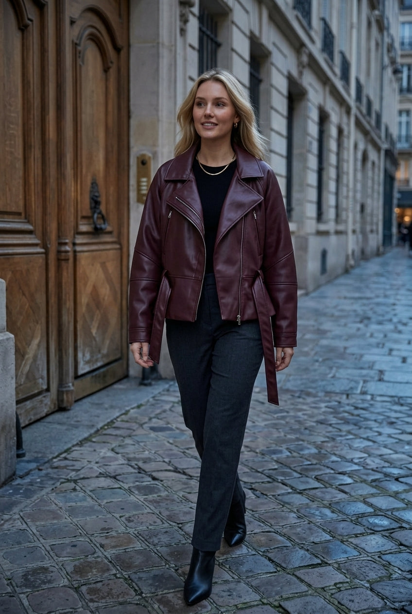 Asha | Vintage Faux Leather Trench Coat