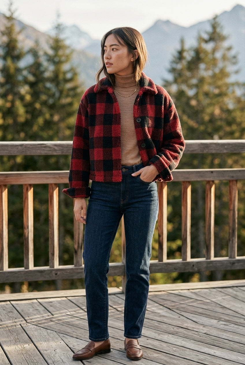 Sofina | Plaid Button Jacket