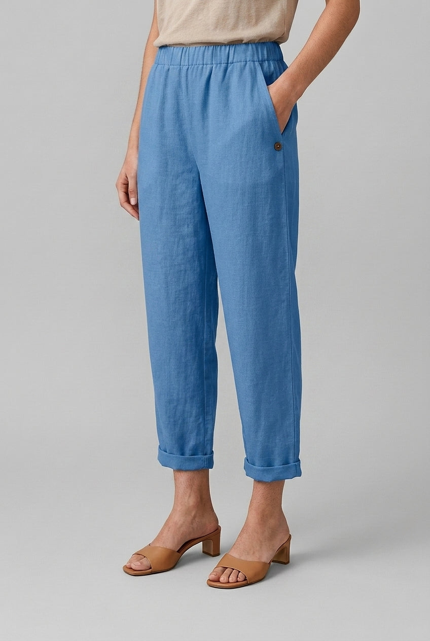 Nadia Sienna | Linen Straight-Leg Trousers
