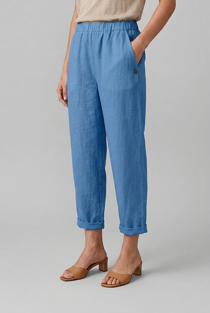 Nadia Sienna | Linen Straight-Leg Trousers