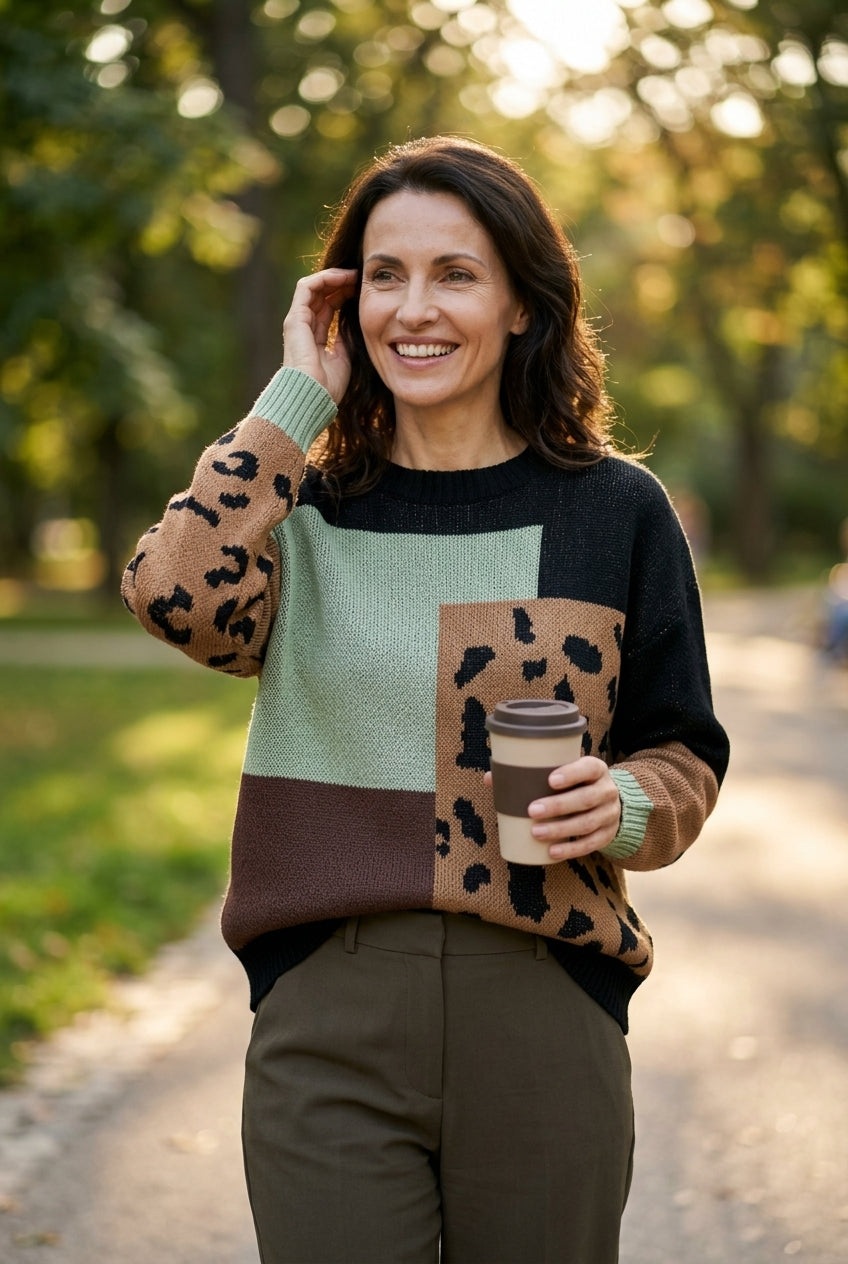 Cozy Relaxed Sweater for Women, Soft Breathable Knit with Ease of Movement, for Work, Casual, Layering & Everyday Wear
