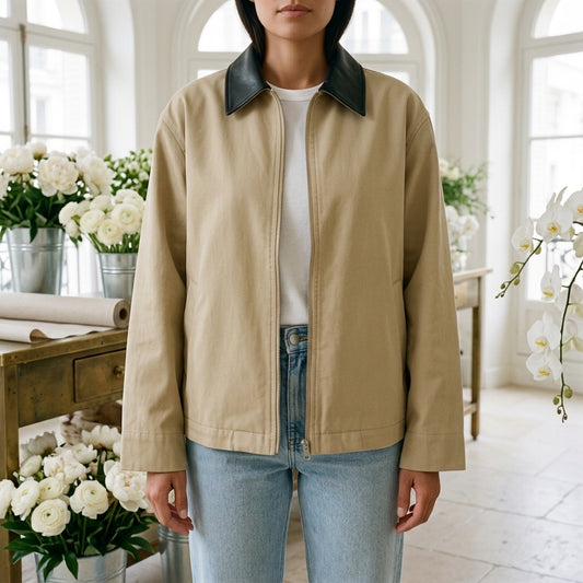 Iona | Contrast Collar Bomber Jacket