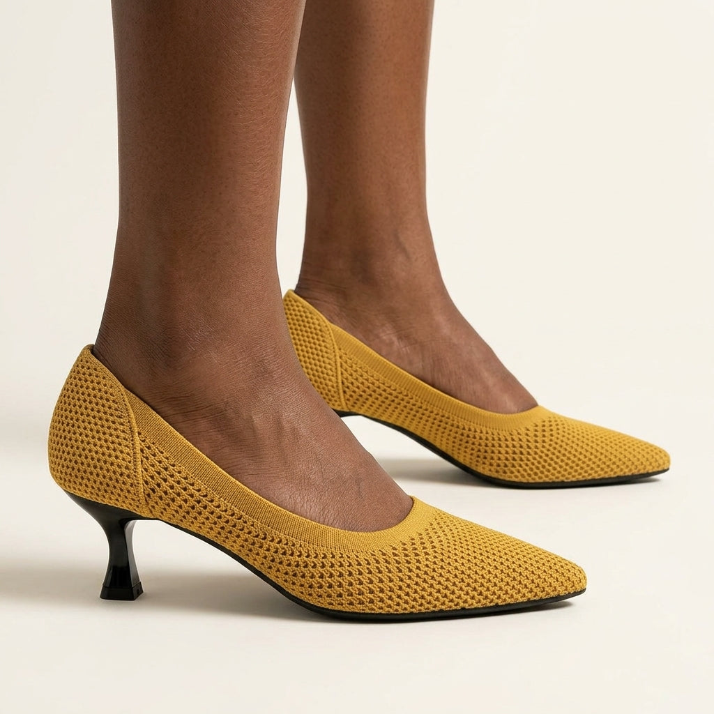 Brontë Arabella | Knit Kitten Heel Pumps