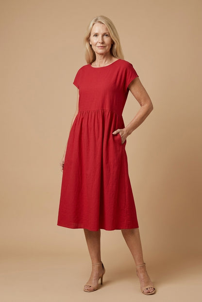 Elegant Round Neck Dress for Women, Tailored Soft Comfortable Fit, for Work, Casual, Evening & Everyday Wear