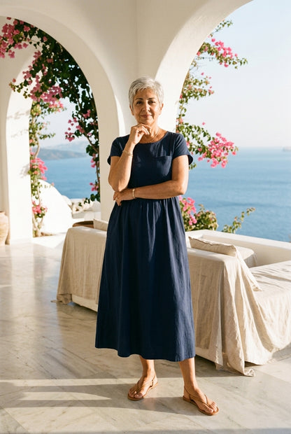 Wanda Sabelle | A-Line Midi Dress with Pockets