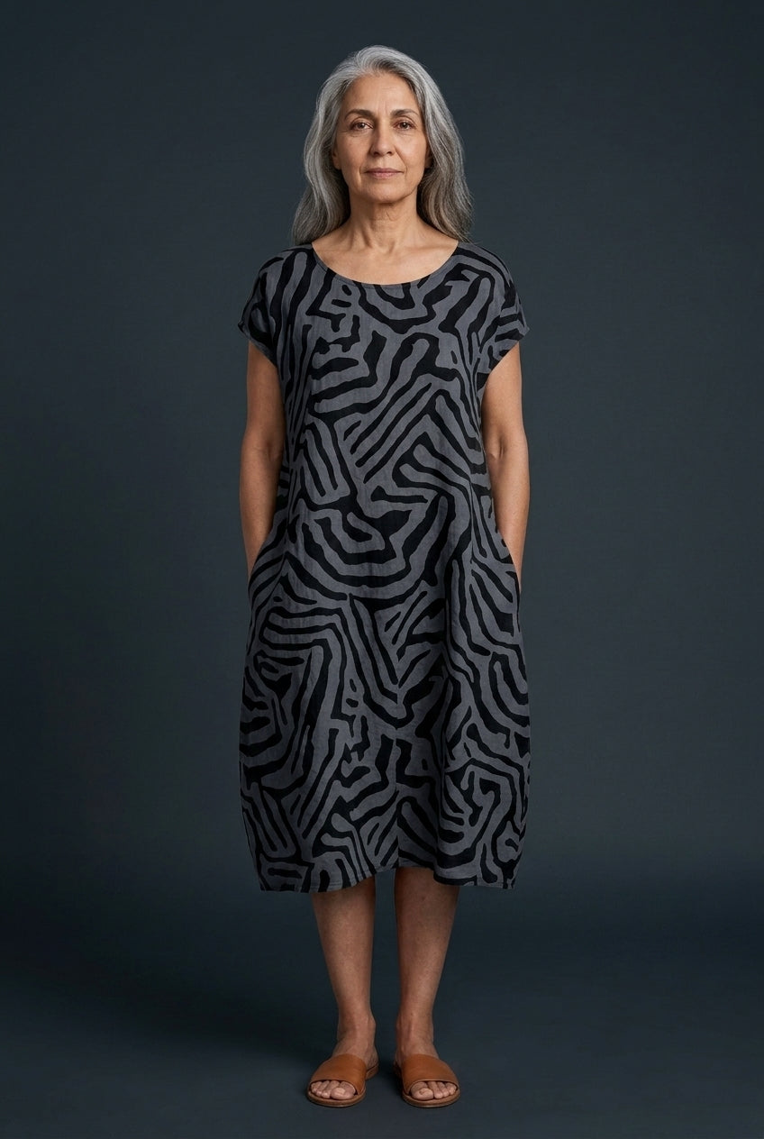 Elegant Round Neck Dress for Women, Lightweight Breathable Casual Midi, for Summer, Holiday, Brunch & Everyday Wear
