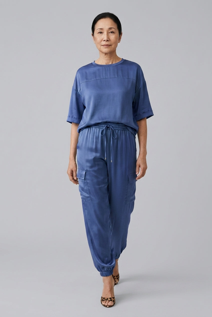 Luxe Flowing Two Piece Set for Women, Relaxed Vintage-Inspired Breathable, for Casual, Evening & Everyday Wear