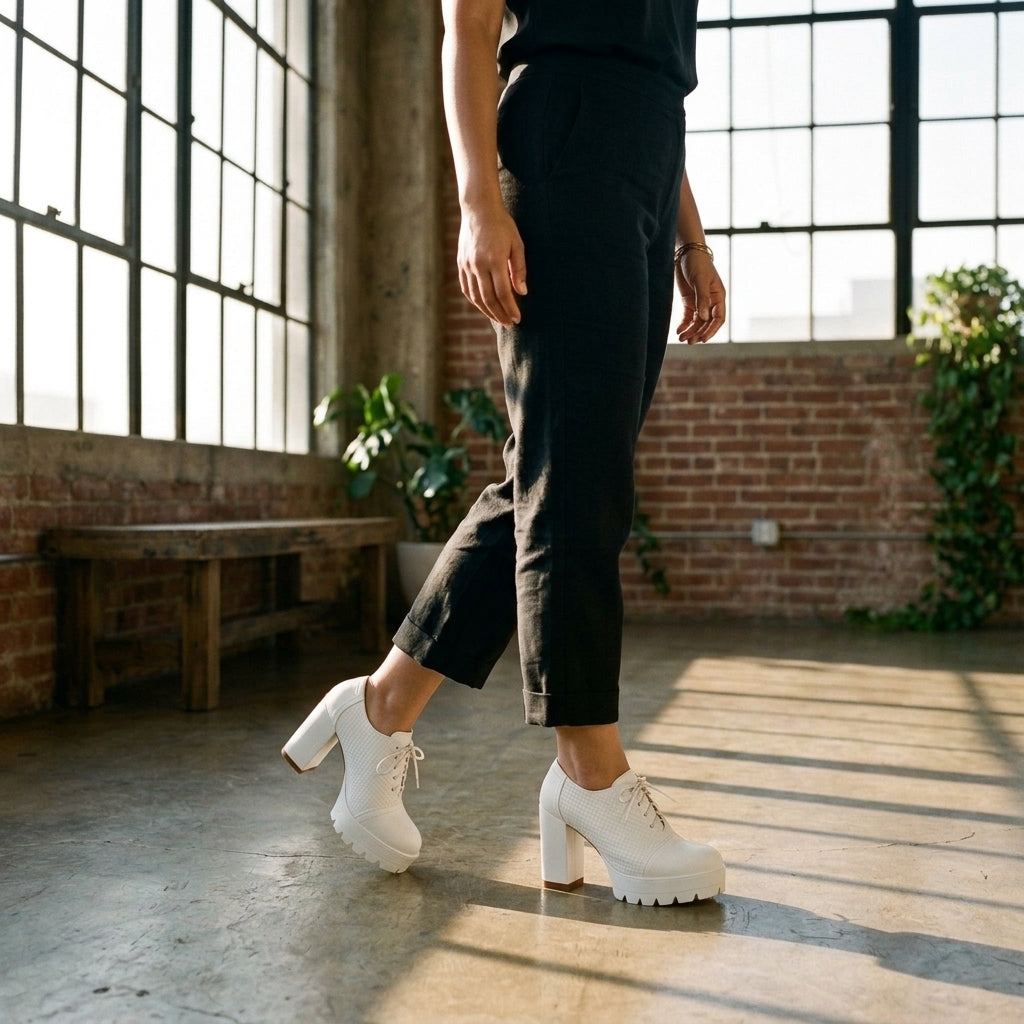 Blanche | Lace-Up Block Heel