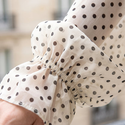 Aditi | Polka Dot V-Neck Blouse