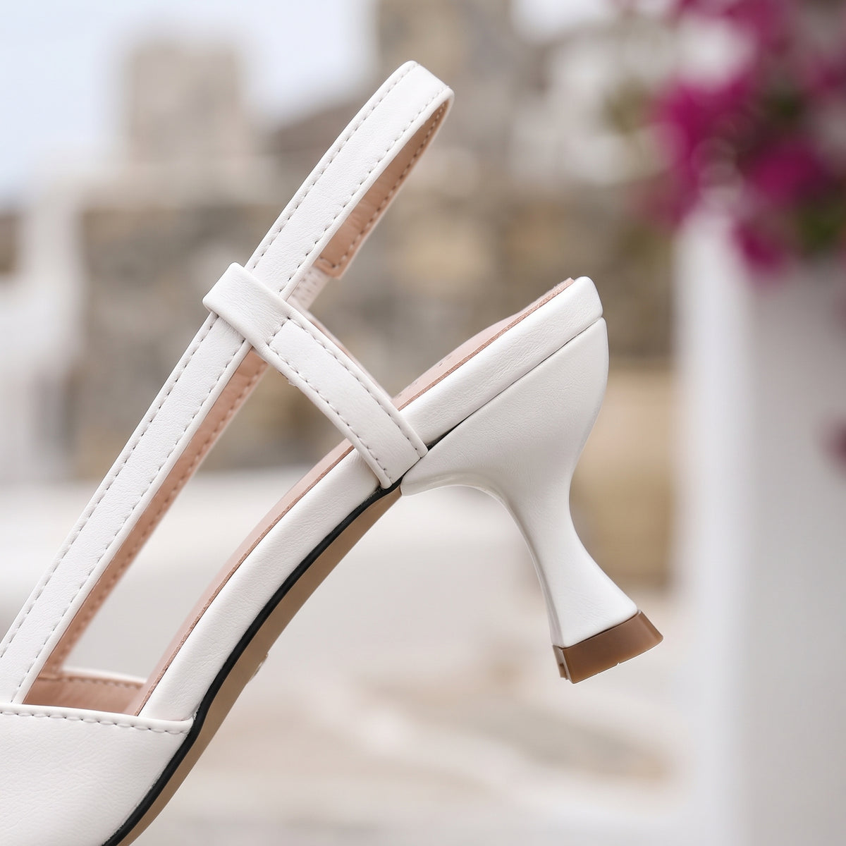 Senta | Two Tone Slingback Kitten Heels