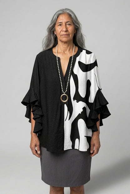 Thomasina Fabienne | Floral Ruffle Blouse