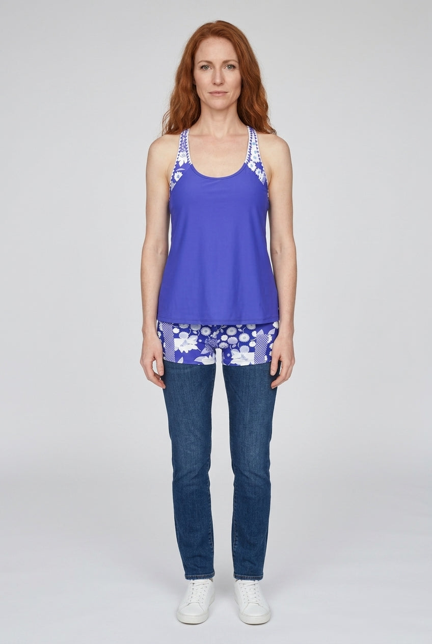 Printed Swimsuit Set for Women, Tank Top & Shorts Quick-Dry, for Beach, Pool, Vacation & Everyday Wear